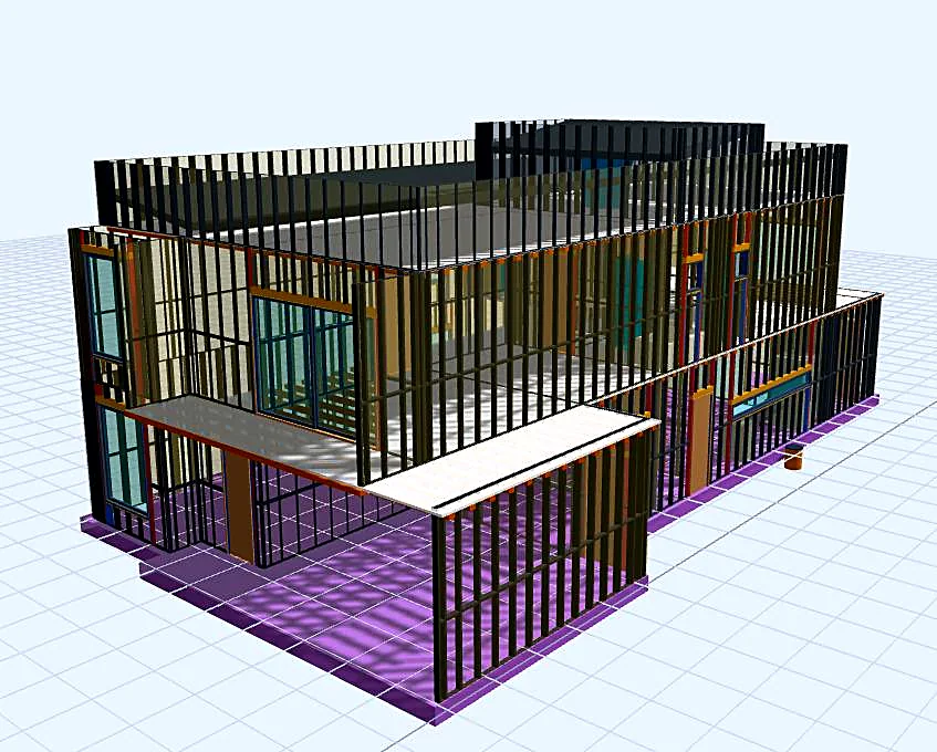 Modelo estrutural tridimensional utilizado na análise e no dimensionam Modelo estrutural tridimensional utilizado na análise e no dimensionamento