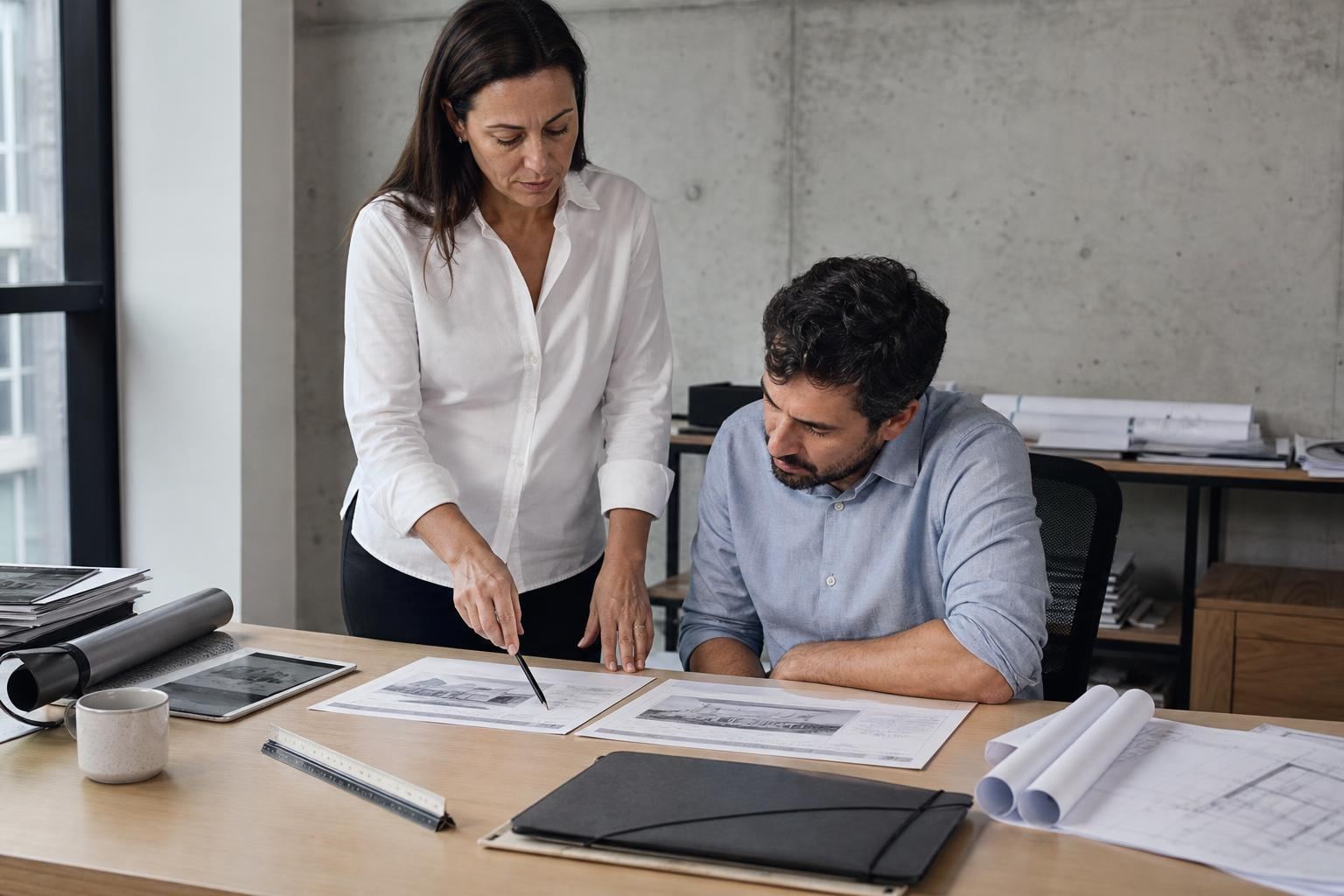 Engenheiro conduzindo reunião técnica de consultoria