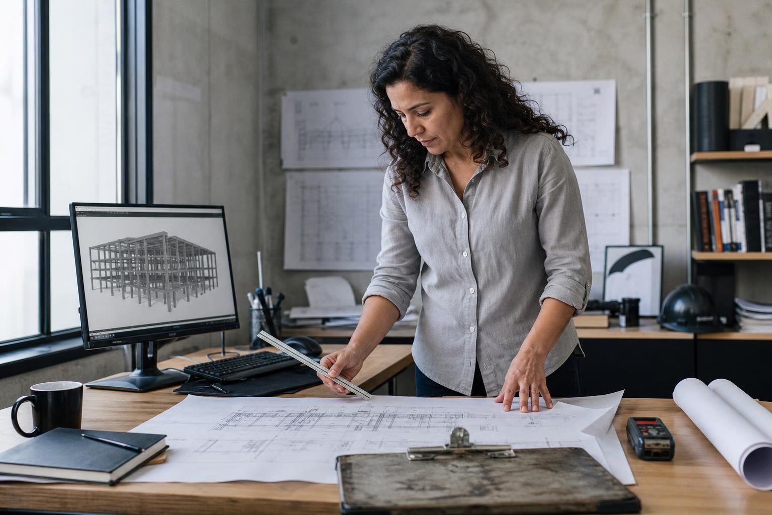 Prancha de projeto estrutural em concreto armado detalhada